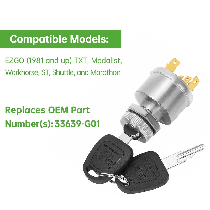 10L0L Golf Cart Ignition Switch 33639-G01 for EZGO E&G All
