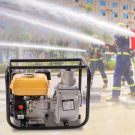 Cbhfmljd 7.5HP 4-Stroke 3 Inch Gasoline Water Pump, 210CC Gas Powered Semi-Trash Water Transfer Pump 3600rpm/min 4.6KW High Pressure Garden Agricultural Irrigation Drainage