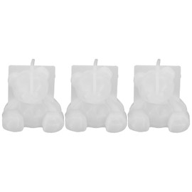 Molde de Silicona 3D para Resina, Set de 3 Piezas con Diseño de Oso de Peluche Geométrico, Ideal para Manualidades y Decoración del Hogar