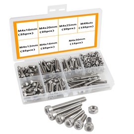 M4 Stainless Steel Screws, Screws, Self-Drilling Metal Screws, 304 Stainless Steel Hex Head Button Socket Head Cable Bolts Screws with Nuts Assortment Bolt Nut