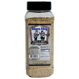 Blues Hog Bold & Beefy Seasoning, Gourmet BBQ Rub for Brisket, Burgers & More, All-Natural, Gluten-Free, Made in the USA, 25 oz
