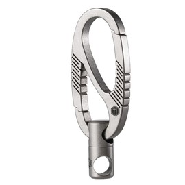 KeyUnity KM09 Titanium Carabiner, Keychain, 8 Shape Quick Carabiner, Extra Small, EDC Tool, 8 Shape Canary, Key Hook, Adapter, Smart Key Ring Included, Accessories