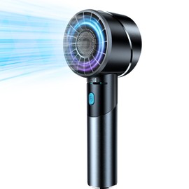 Handheld Fan, Mini Small Portable Turbo Fan, USB Type-C Rechargeable with 4 High Speeds Personal Fans, Max 16 Hours Working Time, Small Hand Fan for Travel, Camping, Office, Home, Outdoor - Grey