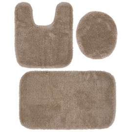 Garland Rug Finest Luxury Brown Taupe 3-Piece Set Ultra Plush Washable Bath Rug Set - Soft, Absorbent, And Stylish For Your Bathroom