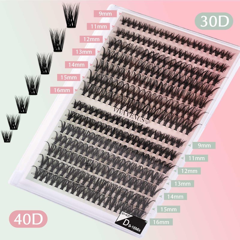 Lash Clusters Extension 280PCS Soft Individual Clusters Eyelash Extension 30