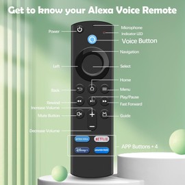 Replacement Voice Remote (3rd Gen) with Voice Function fit for Smart TVs 4K/4K Max/Lite/Cube Stick, Compatible With Cube (1st/2nd/3rd Gen), Insignia-Tos-hiba-Pioneer-Smart-TVs