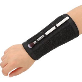Brazalete Limpiador de Brochas de Maquillaje, Elástico de Nailon Profesional para Limpieza de Brochas, Brazalete Limpiador Desmaquillador, Negro