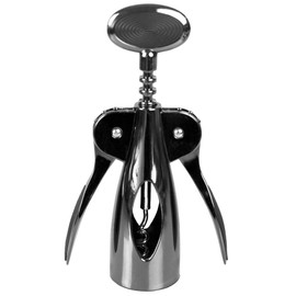 Home Basics KT41611 Nova Collection Zinc Wing Corkscrew Manual Wine Cork Opener Remover for Home Entertainment Parties, Restaurant, Winery, Bar, Black