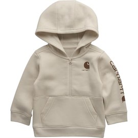 Carhartt Baby & Toddler Boys' Half-Zip Hooded Pullover Sweatshirt, Turtledove, 3T