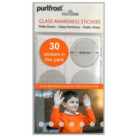 Purlfrost Etch Effect Glass Stickers Pack of 30, Window Stickers for Patio Doors, Window Decals for Glass, Patio Door Stickers, Enough for a 3 Meter Long Strip