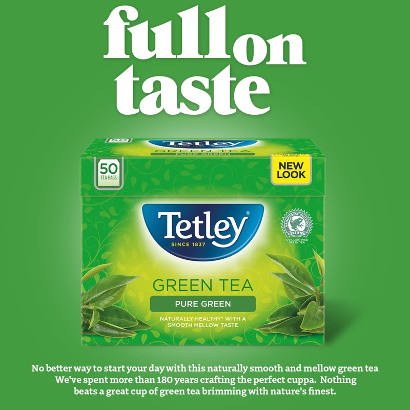 Tetley - Green Tea Pure 50 Bags - 100g