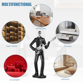 LSBDJDL Music Decoration Figurine Music Decoration Guitarist Statue Singer Statue Saxophone Statue Modern Sculpture Home Decoration Housewarming Gift (Guitarist), L6.1*W2.9*H10.6in