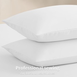 RUIKASI Pillow Cases 2 Pack - White Standard 50x75 cm Pillowcases Set of 2 with Envelope Closure, Pair of Microfiber Plain Pillow Cover, Soft and Wrinkle-free