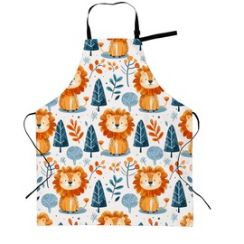 VODRM Cute Lion and Forest Apron with Adjustable Neck Strap,Fun Cartoon Jungle Kitchen Aprons with 2 Pockets for Women,28x33in,Oxford Fabric,Gifts for Wife Mom,For Chef Cooking Baking Gardening BBQ