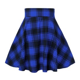 IDEALSANXUN - Minifalda gótica a cuadros para mujer 2024, faldas cortas a cuadros de cintura alta, Tartán azul, Small