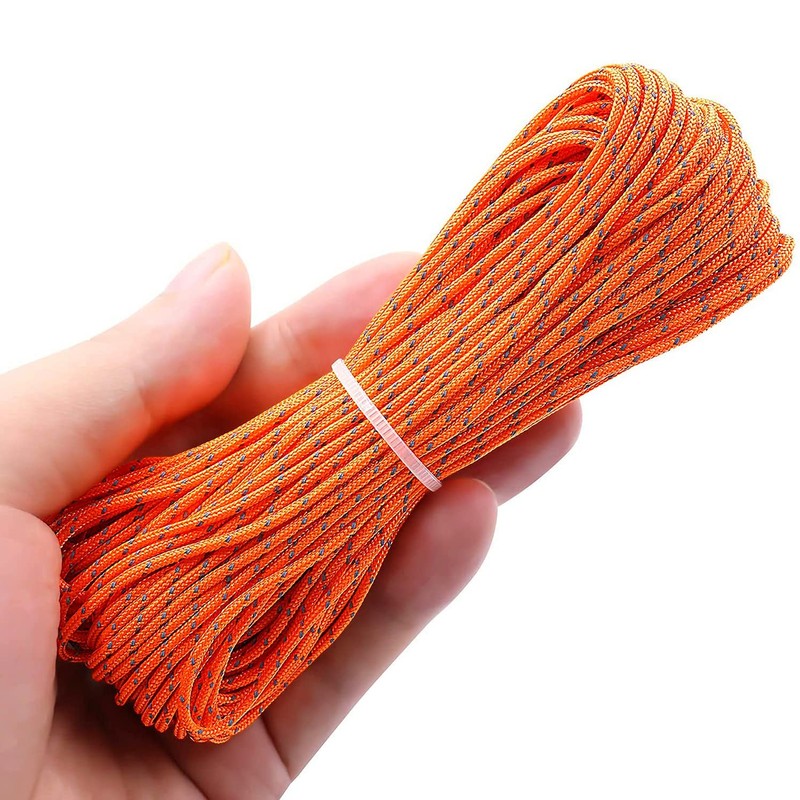 ThreeBulls 1.8mm Fluorescent Reflective Guyline Tent Rope Camping Cord Paracord