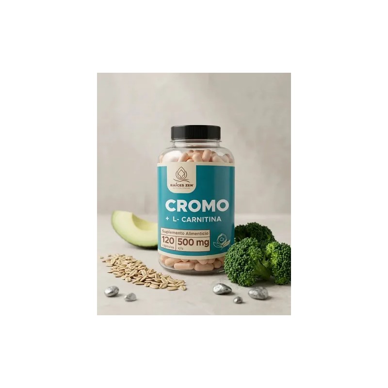 Picolinato De Cromo L-carnitina Raíces Zen 120 Cáps Chromium Sin