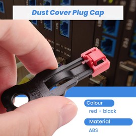 Geieold Red RJ45 Connection Ethernet LAN Hub Anti Protection Cap Blocking Protection with Proprietary Lock and Key Pack of 100