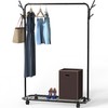 Simple Houseware Industrial Style Garment Rack With Wheels And Hooks,