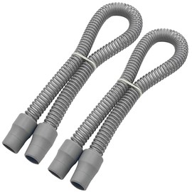 2-Pack Cpap Hose 2ft with 22mm Cuffs, Latex-Free Cpap Tubing Compatible with Most Machines, Lightweight Cpap Hose, Gray 19mm Cpap Tube, Easy to Attach Cpap Replacement Supplies