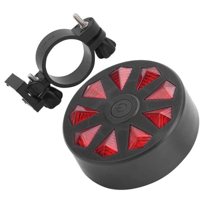 Bike Taillight Red Diamond Pattern Bicycle Safe Warning Flashing Riding