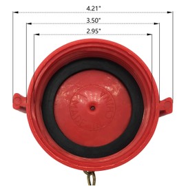 Happy Tree (2 Pack) 2-1/2" NST/NH Plastic Fire Hose Connection Standpipe Cap Fitting and Chain fire Equipment Red Plastic Anti Theft FDC Cap