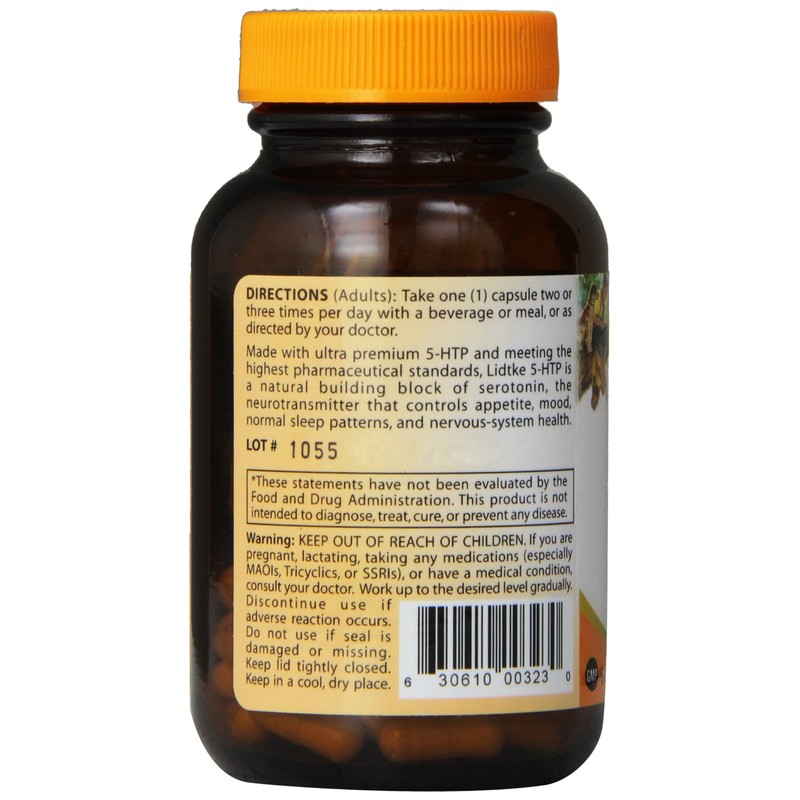 Lidtke Technologies Diet Supplement 5- HTP Capsules, 60 Count