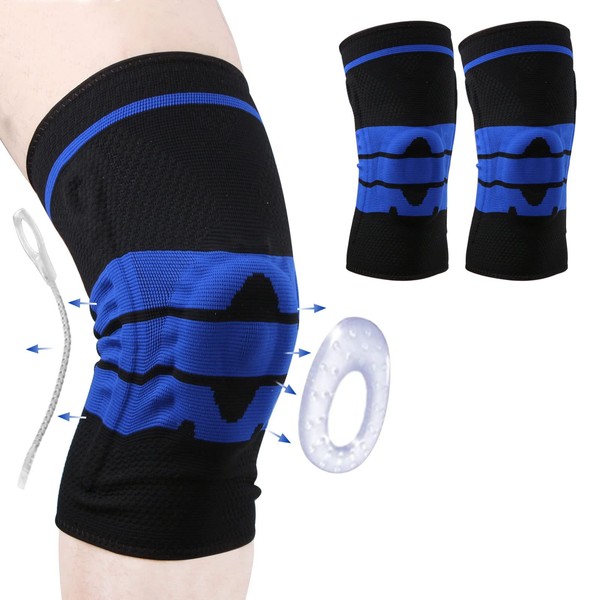 Cnfnyy Knee Brace with Patella Silicone Pads and Side Stabilizers,