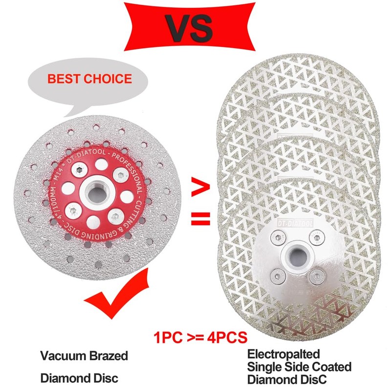 DT-DIATOOL Diamond Disc 105mm x M14 Vacuum Brazed Cutting Disc