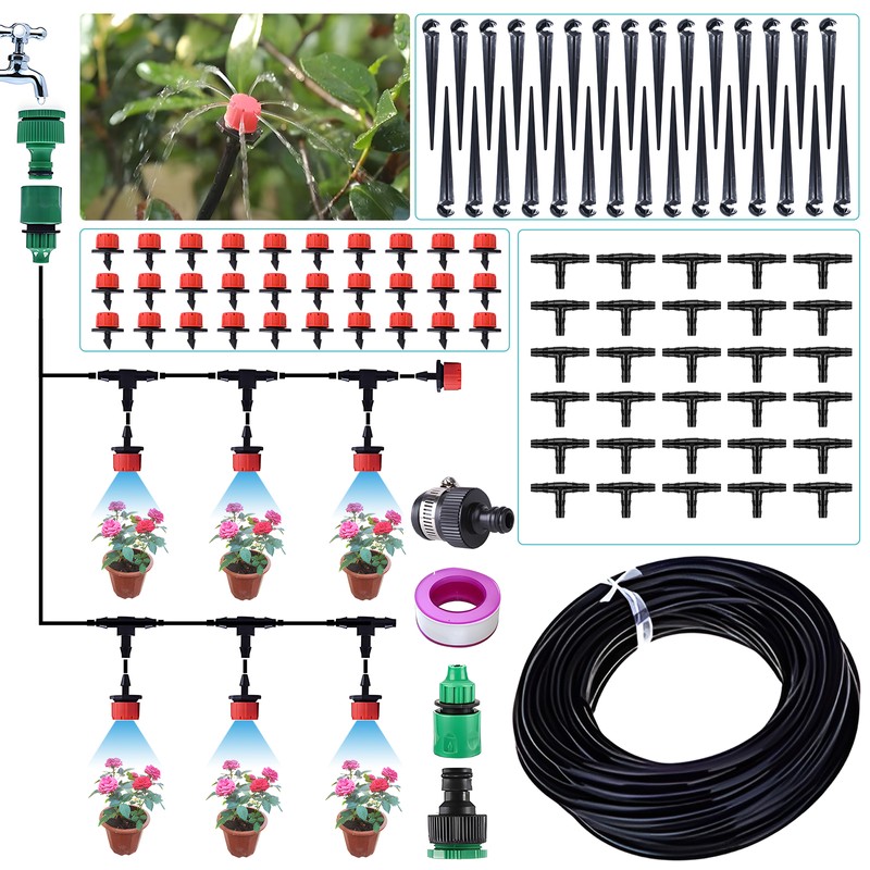 Automatic Drip Irrigation Kits for Garden 25m/82FT Automatic Garden Watering