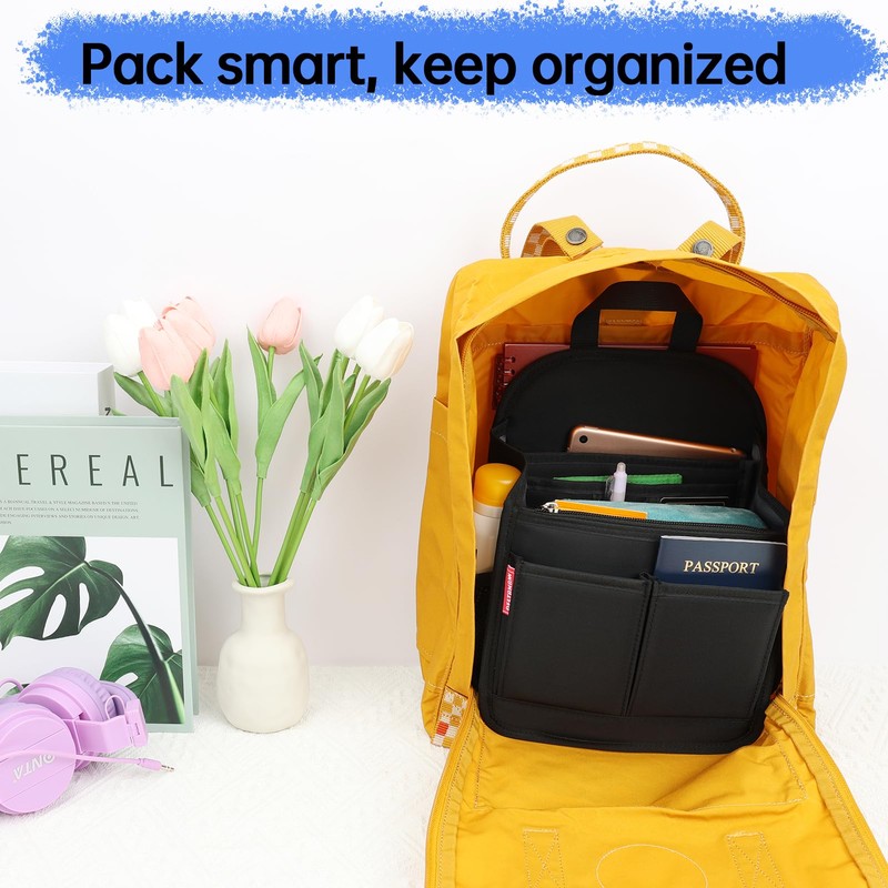 DELTAMANN Backpack Organizer Insert for Casual College Computer Laptop Bookbag,