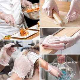 Pack of 100 Vinyl Gloves in Dispenser Box, Powder-Free, Non-Sterile, Disposable Gloves, Cooking Gloves (XL)