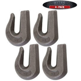 Mytee Products (4 Pack) G70 1/2" Weld On Chain Grab Hooks WLL# 11,300 lbs Bucket Flatbed Trailer Wrecker Tow Tie Down