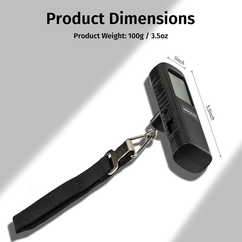 INFOOD Battery-Free Digital Luggage Scale, Suitcase Scale for Travel, Portable
