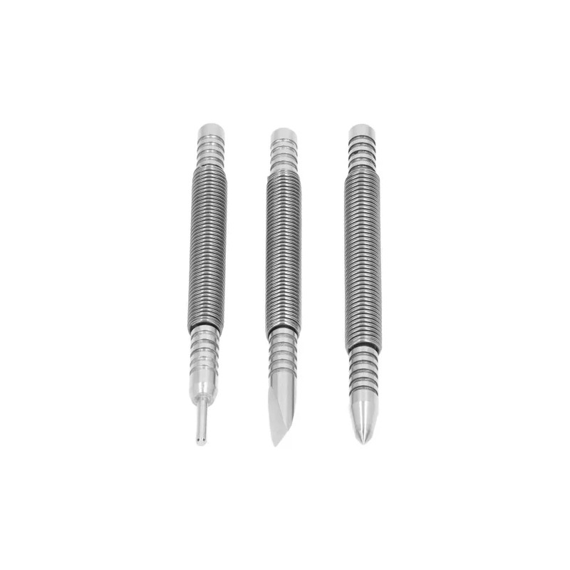Spring Nail Punch 3 Pcs Carbon Steel Loaded Design 3500psi