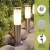 ledscom.de Poru Bollard Light for Outdoor Use, Stainless Steel, Round,