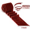 MEEDEE Rust Velvet Ribbon - 3 Inch Fringe, Raw Edge,