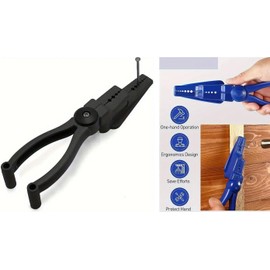 Mr.Gadget's Solutions Nail Holder Tool for Hammering – Reusable Plastic Nail Guide with 11 Hole Sizes – Finger Protection Pliers for Safe DIY, Woodworking, Furniture Repair & Home Improvement