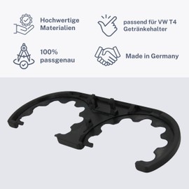 LADSPRINT® Drink Holder Replacement Glasses Replacement Part Suitable for VW Volkswagen T4 Bulli & Passat 35i | High Quality PETG and TPU | Rubbers Already Glued | Stable and Robust | Made in Germany