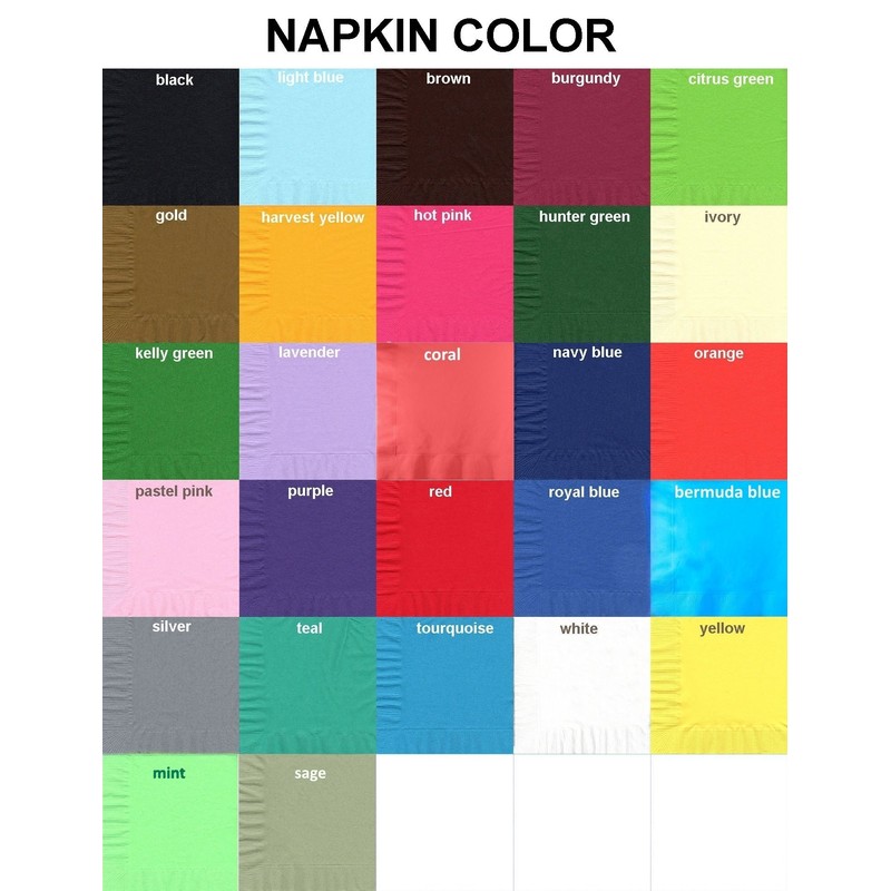 50 Plain Solid Colors Luncheon Dinner Napkins Paper - Hunter