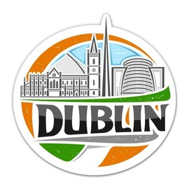 Dublin Ireland - 12" Vinyl Sticker Waterproof Decal