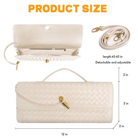 BellaBlend Gewebte Clutch für Damen – Elegante Leder-Abendtasche mit Schulterriemen für formelle Anlässe
