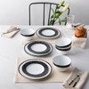 Noritake Black Rill 12-Piece Set, Service for 4 in Black/White