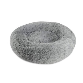 Arlee Donut Round Pet Bed - Orthopedic Memory Foam Dog Bed, Shaggy Vegan Fur Fabric, Washable, Designed for Cats and Dogs and for their Ultimate Comfort - Charcoal(L)