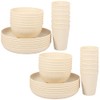 Wheat Straw Dinnerware Set Reusable Camping Plates Bowls for Kids