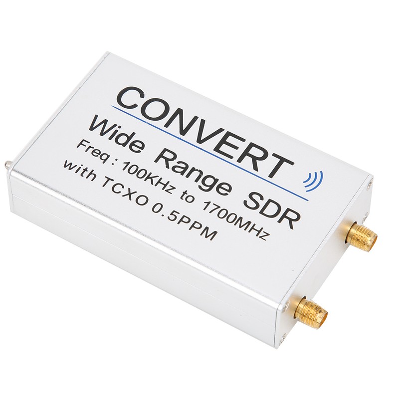 USB RTL SDR Receiver Silver Aluminum Alloy 100KHz-1.7GHz UV HF