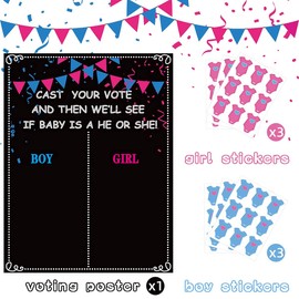 MISS FANTASY MISS FANTASY Gender Reveal Decorations - 54 Voting Gender Reveal Games Gender Reveal Ideas Boy or Girl Games Party Supplies for Gender Reveal Voting Use Gender Reveal Decor