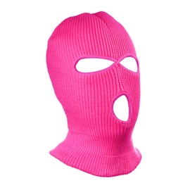 "N/A" 3 Hole Warm Soft Motorcycle Winter Full Face Cover Knit Ski Mask for Outdoor Sports (Rosered)
