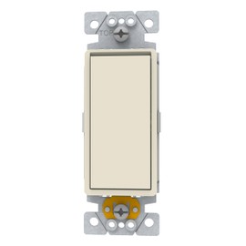 Square D by Schneider Electric X-Series 1 Way Rocker Light Switch, Single Pole Light Switch, Modular Design for Easy Color Upgrades, 1 Gang, 20 Amp, 120/277V, UL Listed, Light Almond (SQR14201LA)