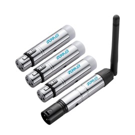 JERRAY 4Pcs DMX Wireless 3 Female Receivers &1 Male Transmitter Control 2.4G Dfi DJ Short version for Led Stage PAR Party Light